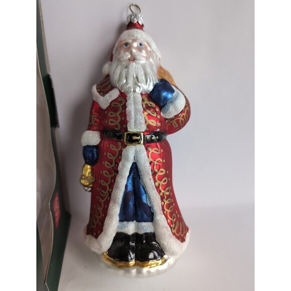 Vtg Christmas Tree Ornament Santa Poland Blown Glass Miroslaw Szczecinski - Picture 1 of 4